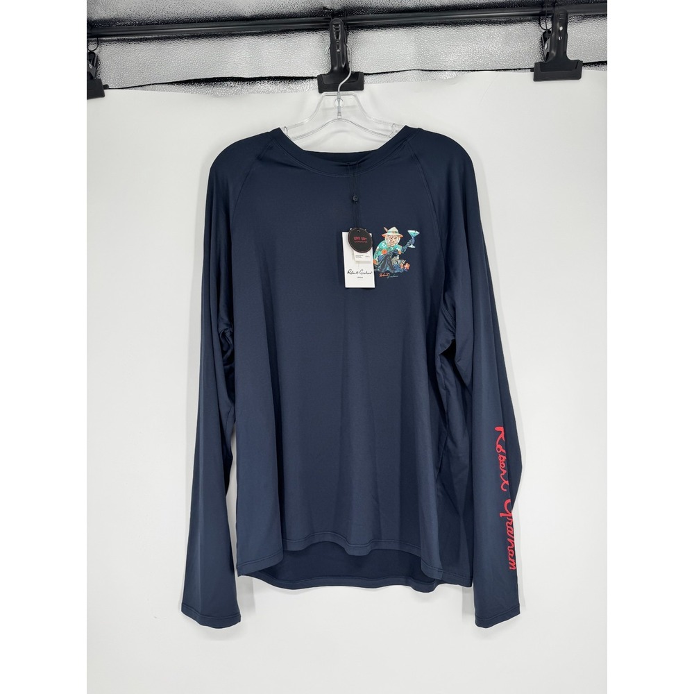 Robert Graham Rash Guard Shirt Men XL Long Sleeve UPF 50+ Monkey Alcohol Graphic